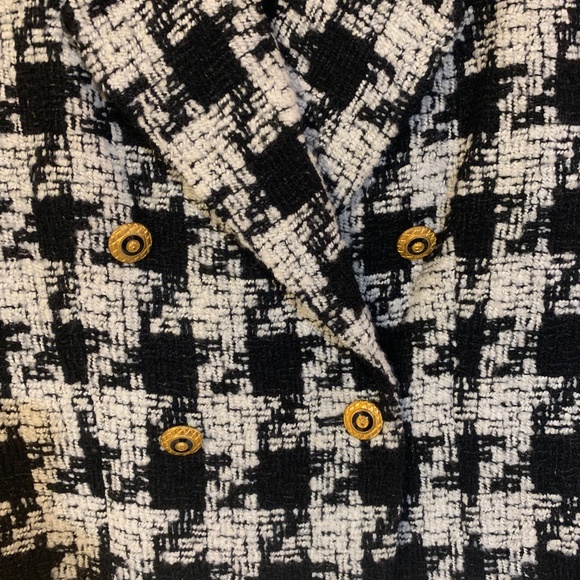 Amanda Smith Black/White Double Breasted Lined Short Blazer sz 10 - Picture 2 of 6